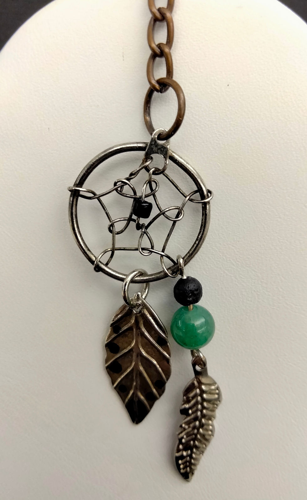 Thumbnail: Dreamcatcher charm with lava and Jade keychain