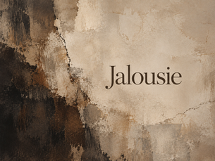 Composition abstraite beige et brune évoquant la jalousie dans le couple
