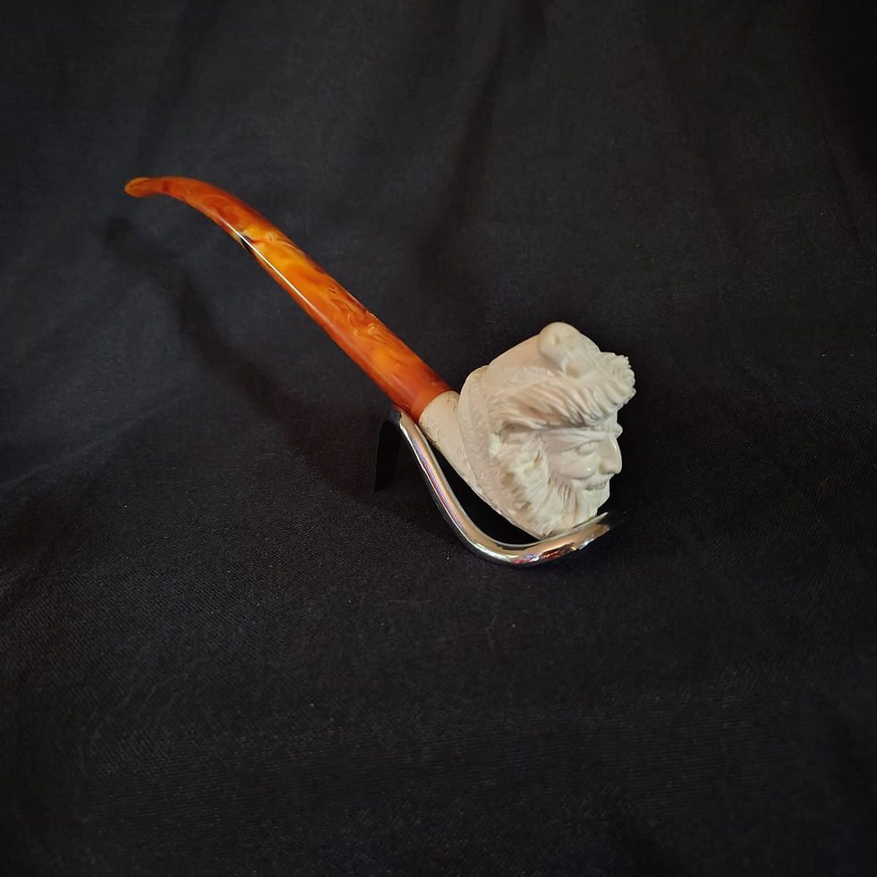 Thumbnail: Pirate Churchwarden Hand-carved Turkish Meerschaum Pipe , Ocp952