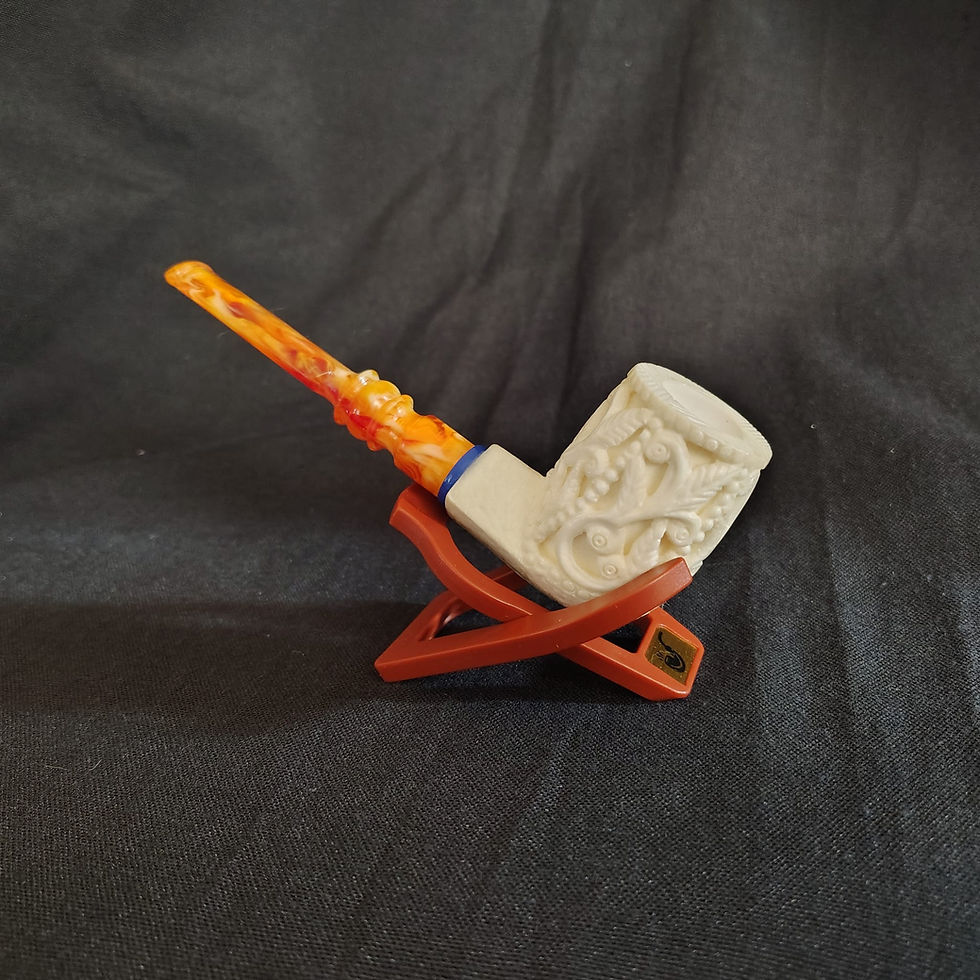 Thumbnail: Ornate Billiard Hand-carved Turkish Meerschaum Pipe , Ocp924   