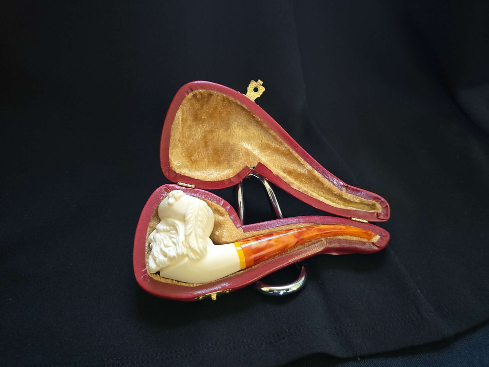 Thumbnail: Pirate Meerschaum Pipe , Hand-carved Turkish OCP678