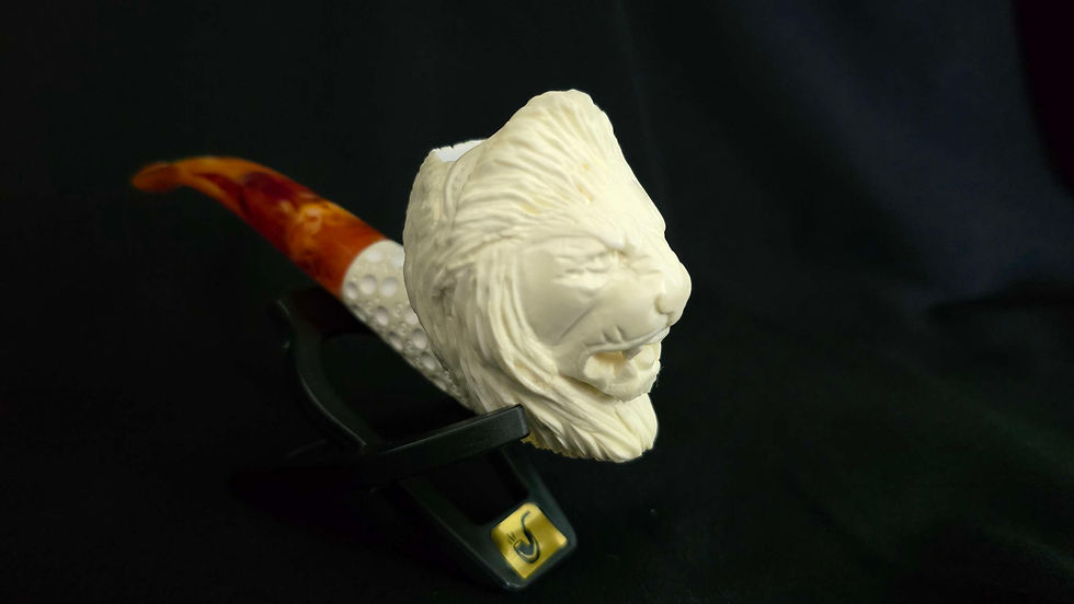 Thumbnail: Lion Meerschaum Pipe , Hand-carved Turkish OCP649
