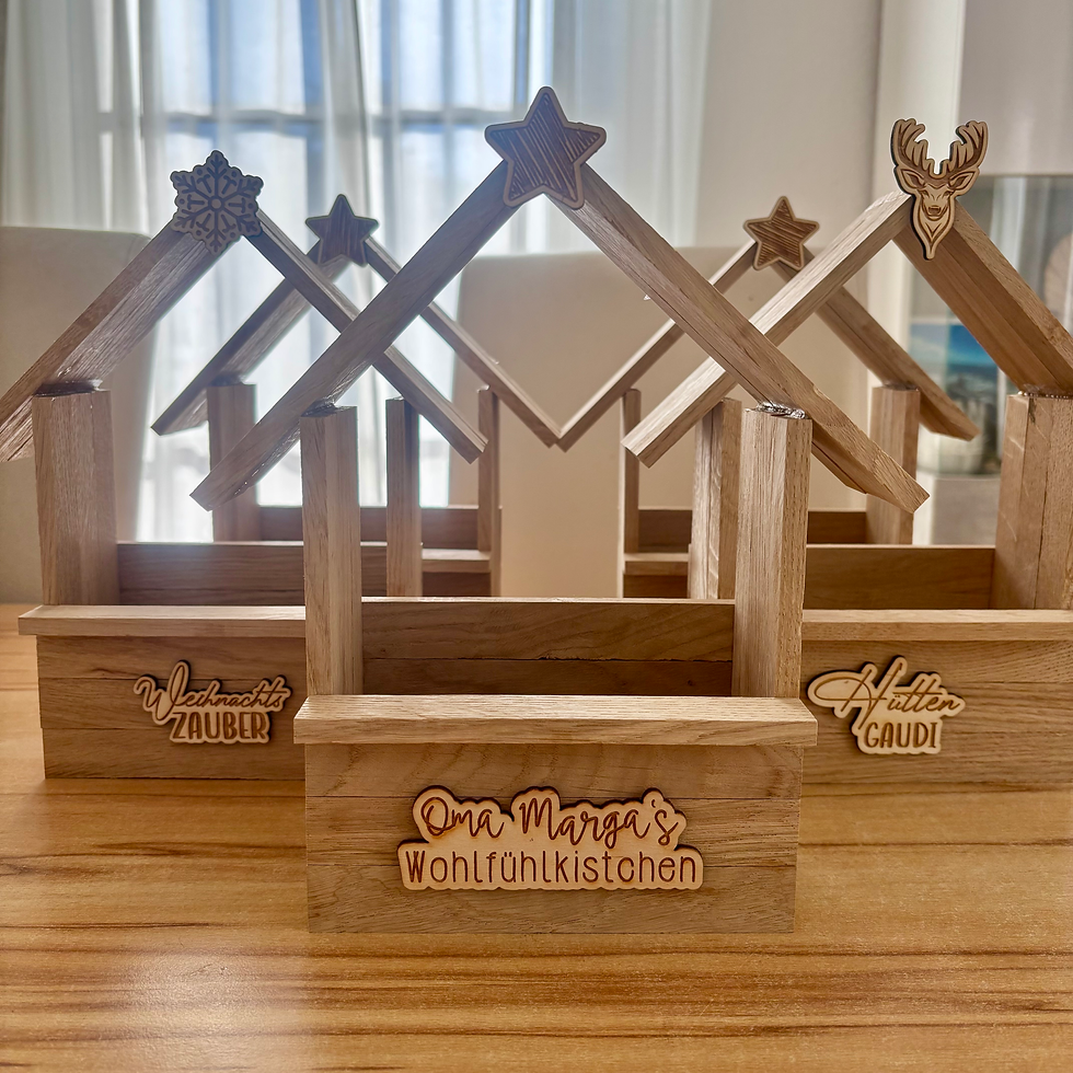 Miniaturbild: Geschenkverpackung "Weihnachtsmarkt to go" Holzhäuschen