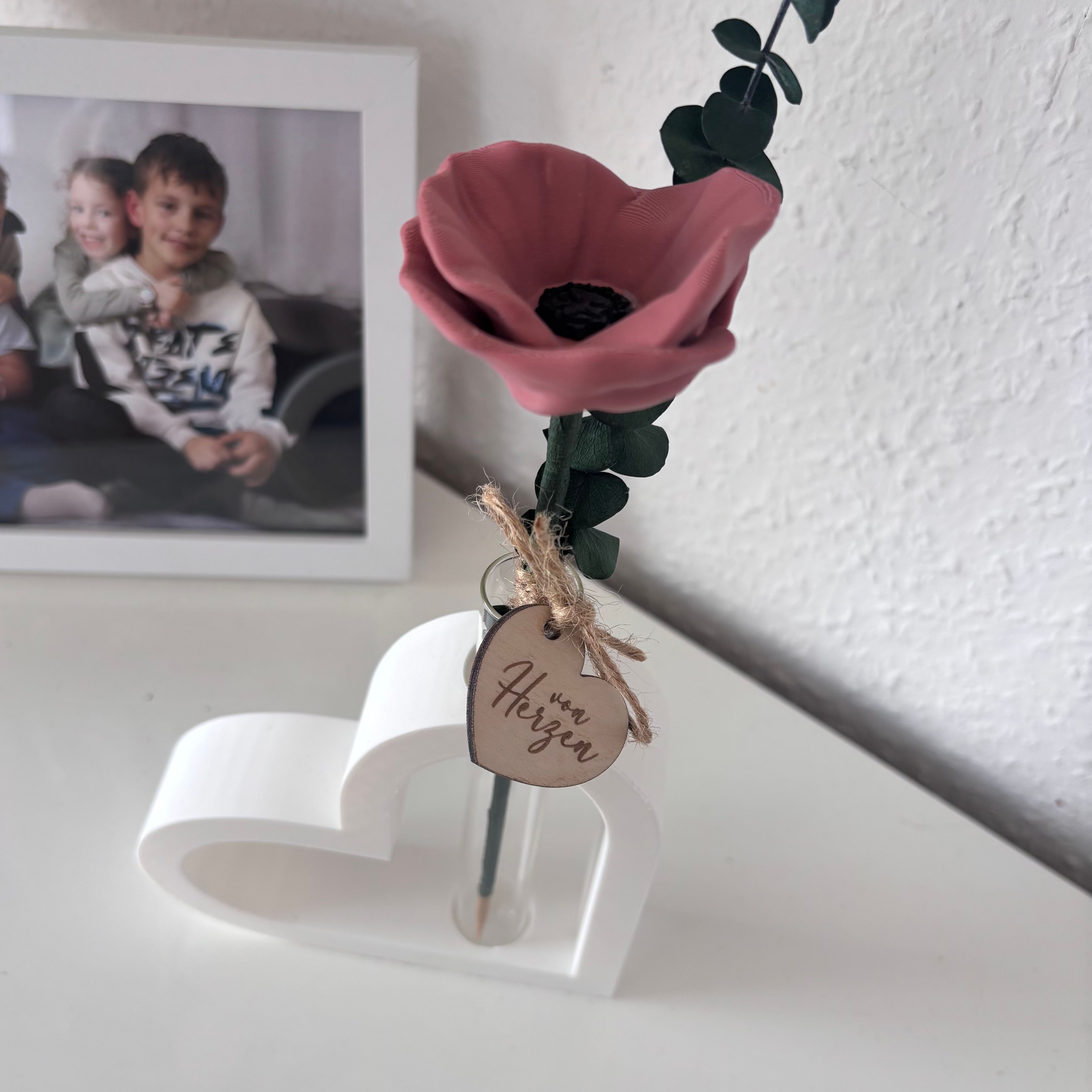 Mohnblume / Dekorative Blume / 3D-Blume / Blume mit Geschenkanhänger
