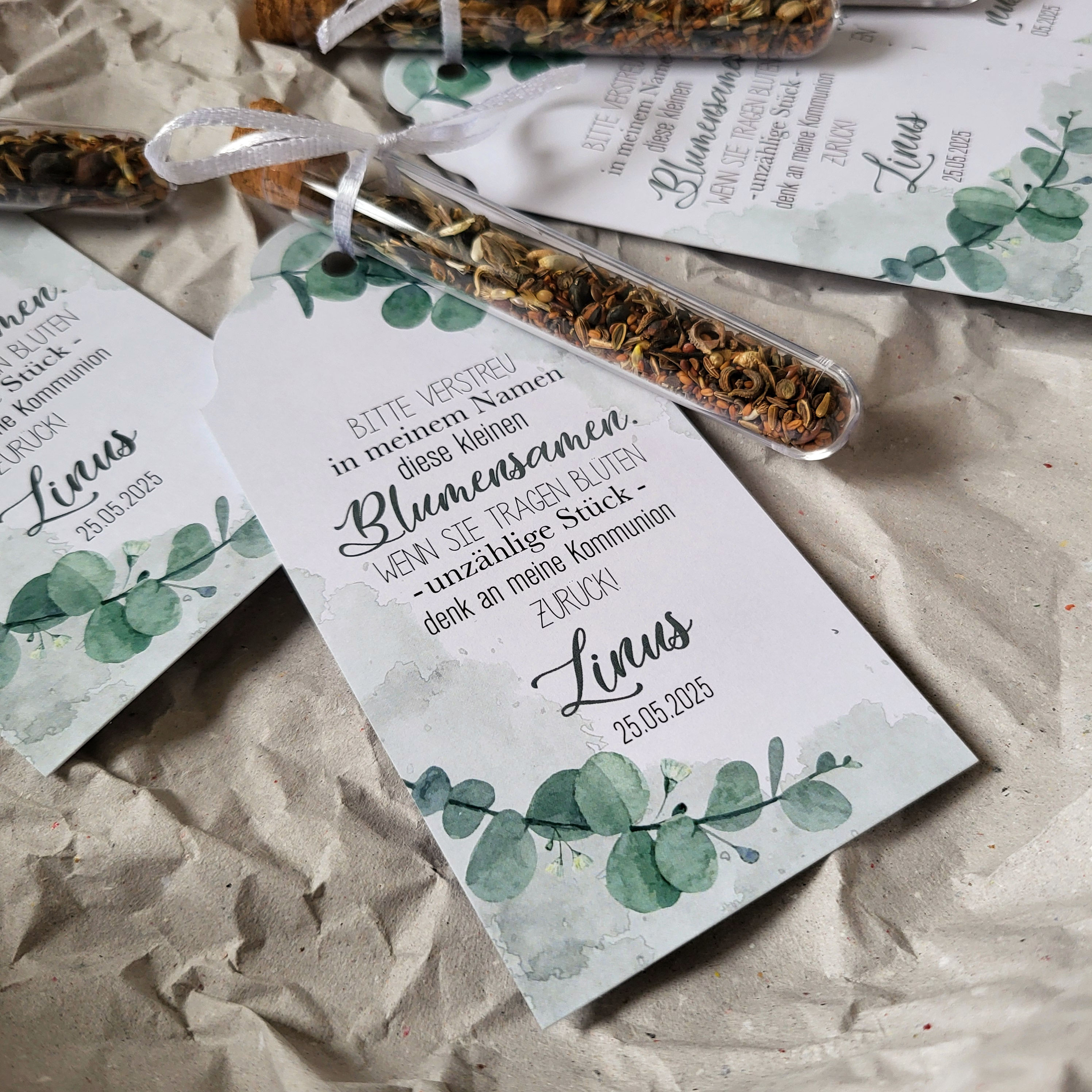 Anhänger "Blumensamen" als Gastgeschenk zur Taufe, Kommunion & Co.