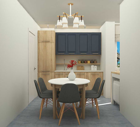 Интериор на кухня с усвоен балкон