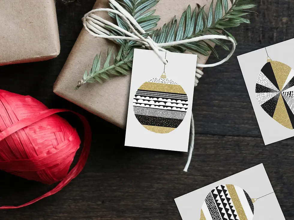Geschenkanhänger 12er Set No. 17 Christbaumkugeln von Typealive