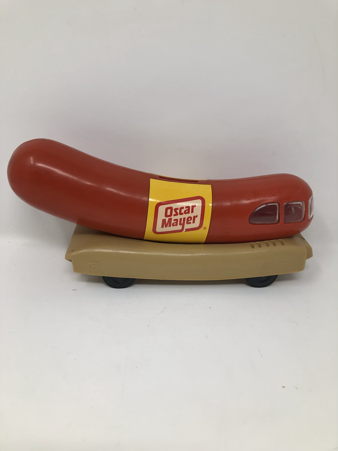 Wienermobile bank with wheels 
