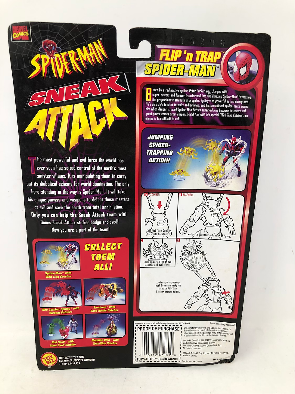 Thumbnail: Marvel Spider-Man Sneak Attack Flip N Trap Web Trap Catcher Toy Biz 