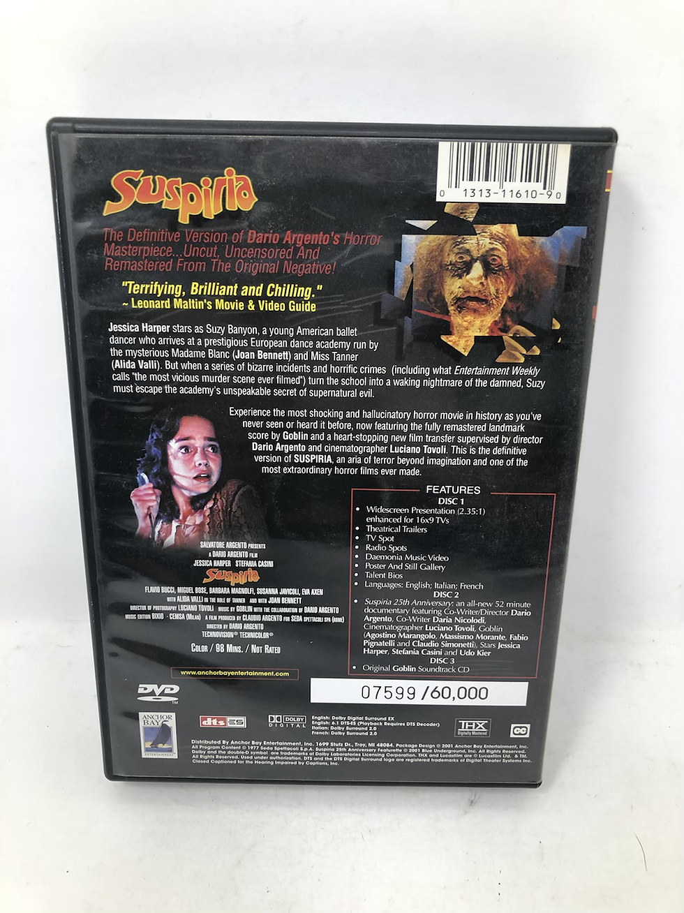 Thumbnail: Suspiria 3 DVD Set Dario Argento Goblin