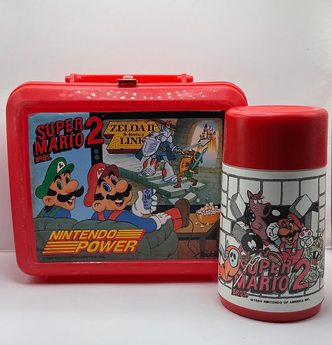 Aladdin Super Mario bros 2/Zelda 2 lunchbox W/ Thermos