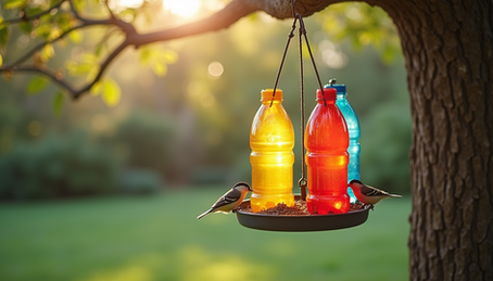 Summer Break Craft Idea - DIY Bird Feeders from Recycled Materials