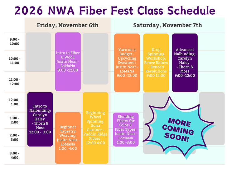 2026 NWA Fiber Fest Class Schedule (1).png