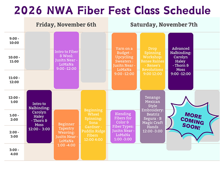 2026 NWA Fiber Fest Class Schedule (2).png