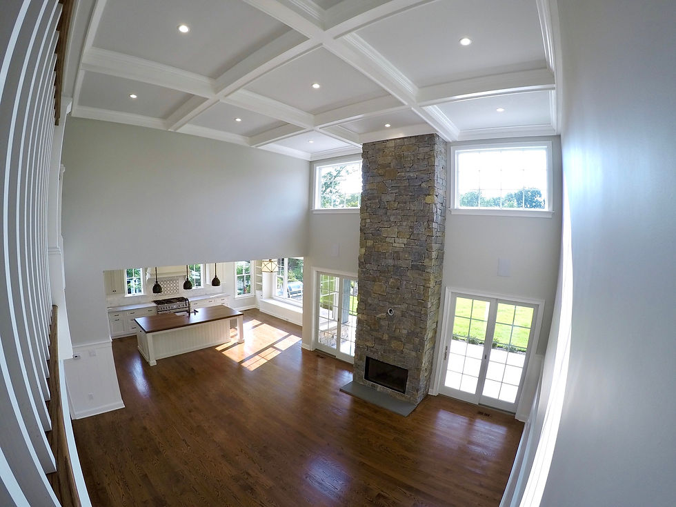 Family Room Coffered Ceiling