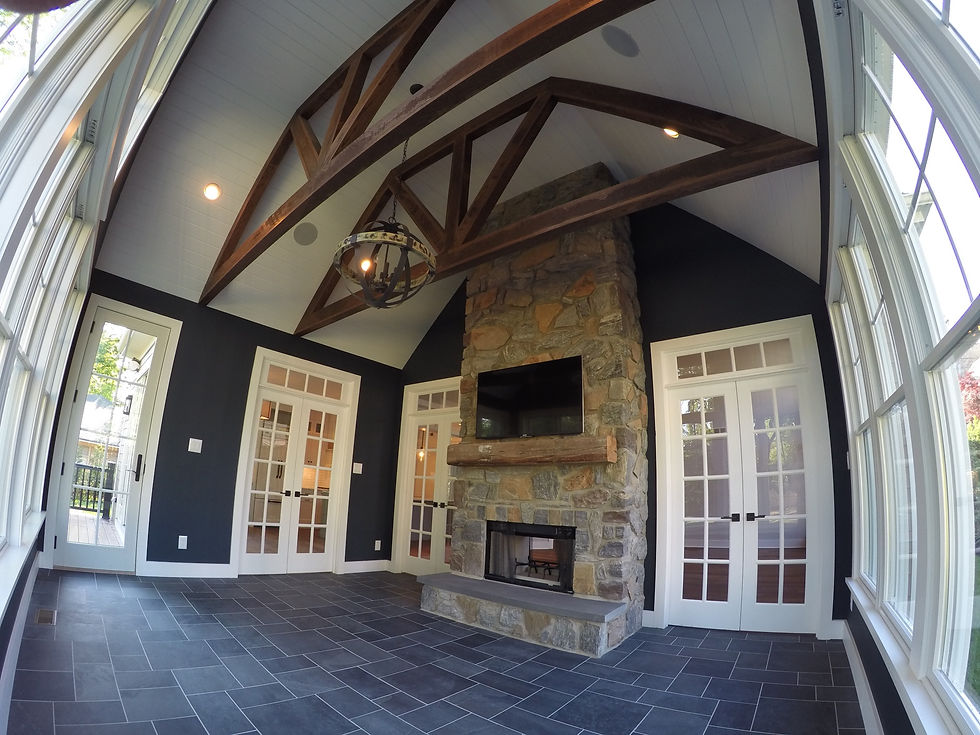 Sun Room with Custom Built Trusses