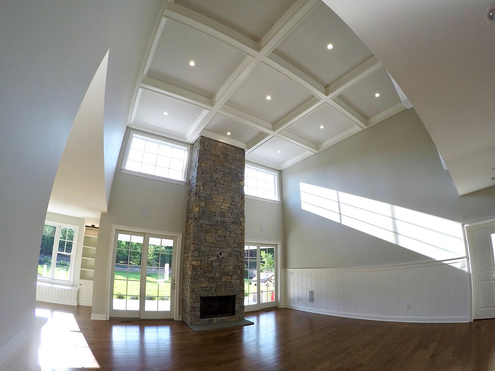 Family Room Coffered Ceiling