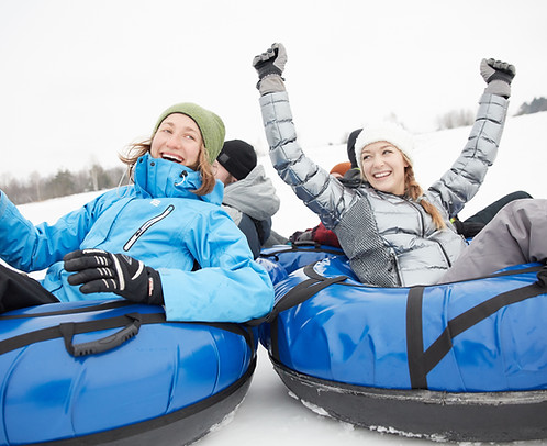 Friends Snow Tubing