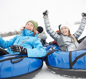 Friends Snow Tubing