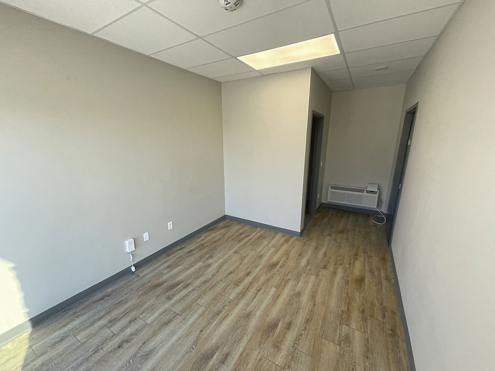 A 1,500 square foot space with polished concrete floors