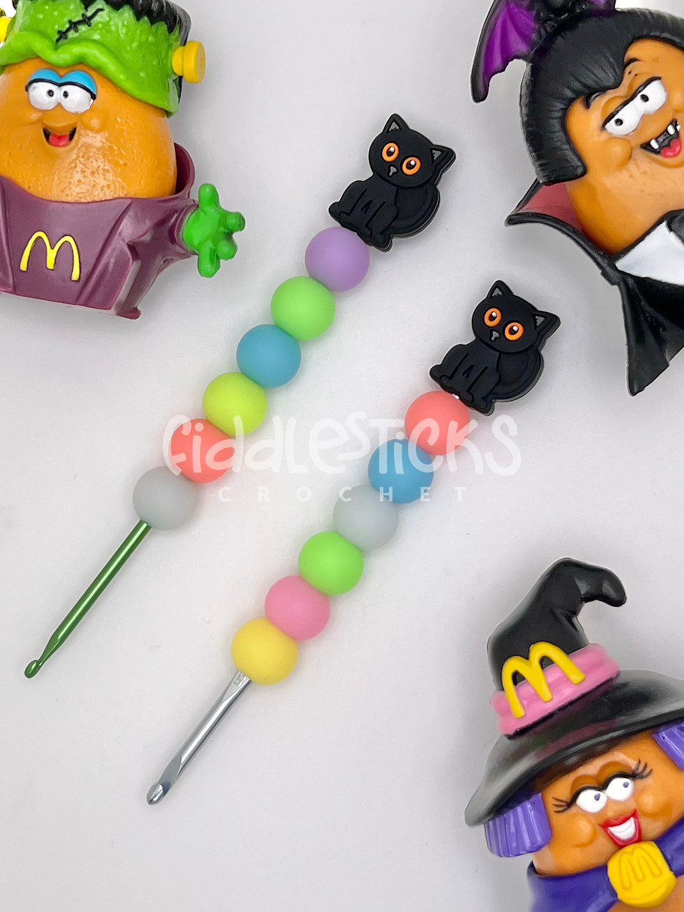 Thumbnail: Black Cat with Orange Eyes Crochet Hook