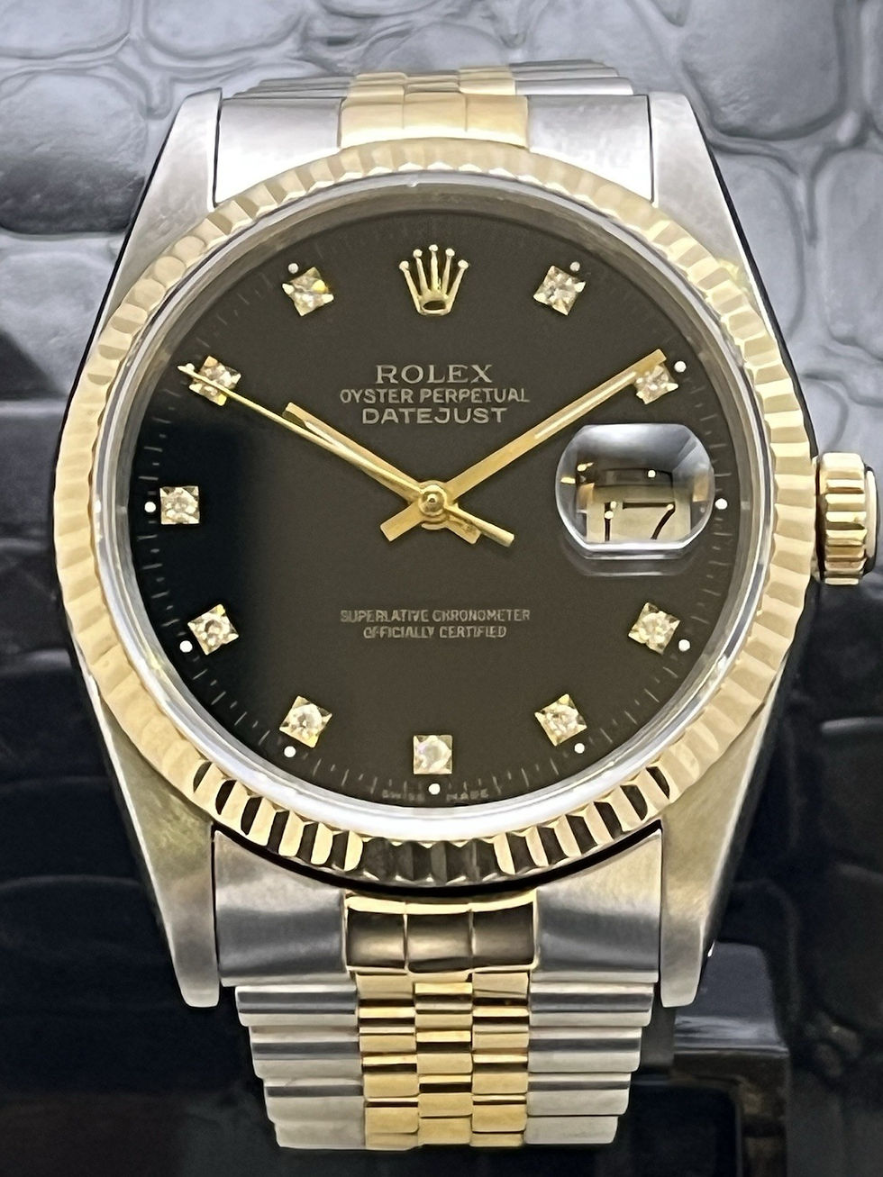 Miniaturbild: Rolex Datejust 36mm Schwarz mit Diamanten