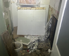 Bathroom renovation condition at 7714 Holmes St Detroit
