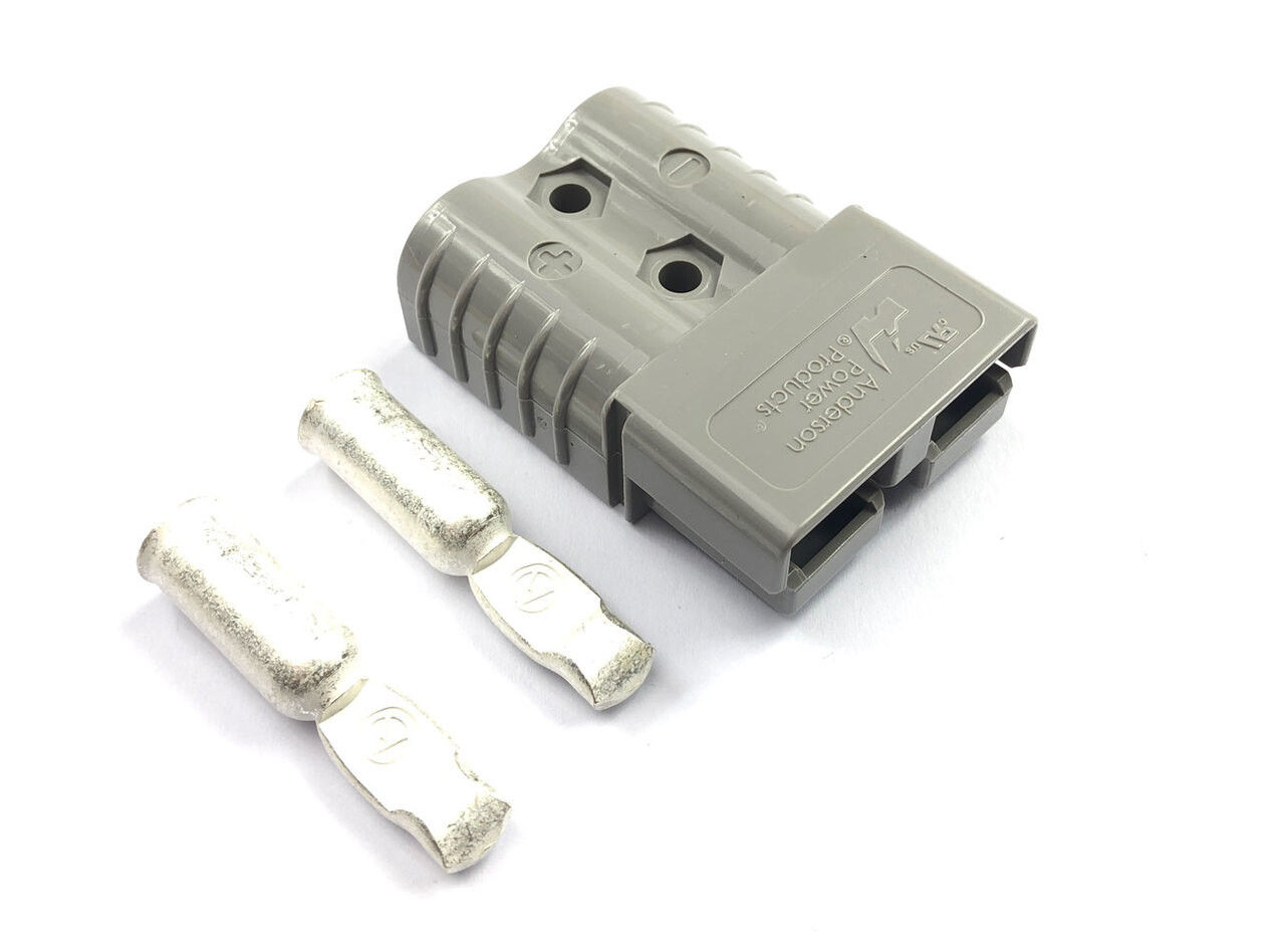FRONT VIEW 120A GENUINE ANDERSON PLUG CONNECTOR (GREY)