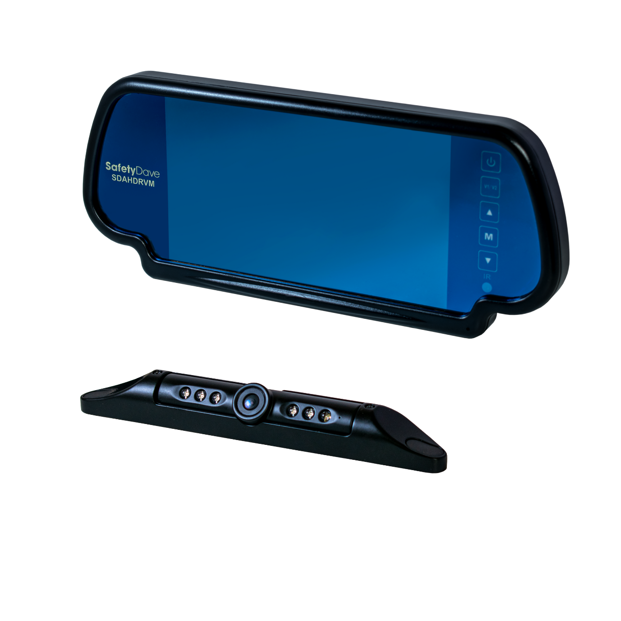 RV Canopy Kit: Monitor 7 Inch Mirror + Camera Licence Plate 45° AHD