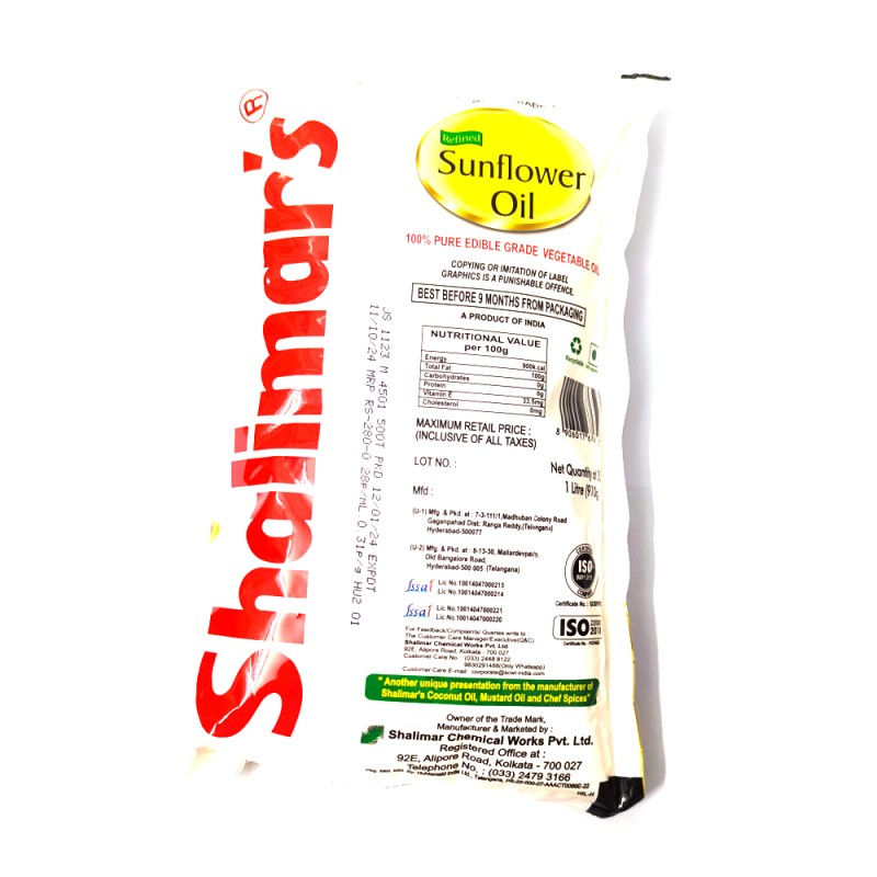 Thumbnail: SUNFLOWER OIL1 LTR POUCH PACK OF 2
