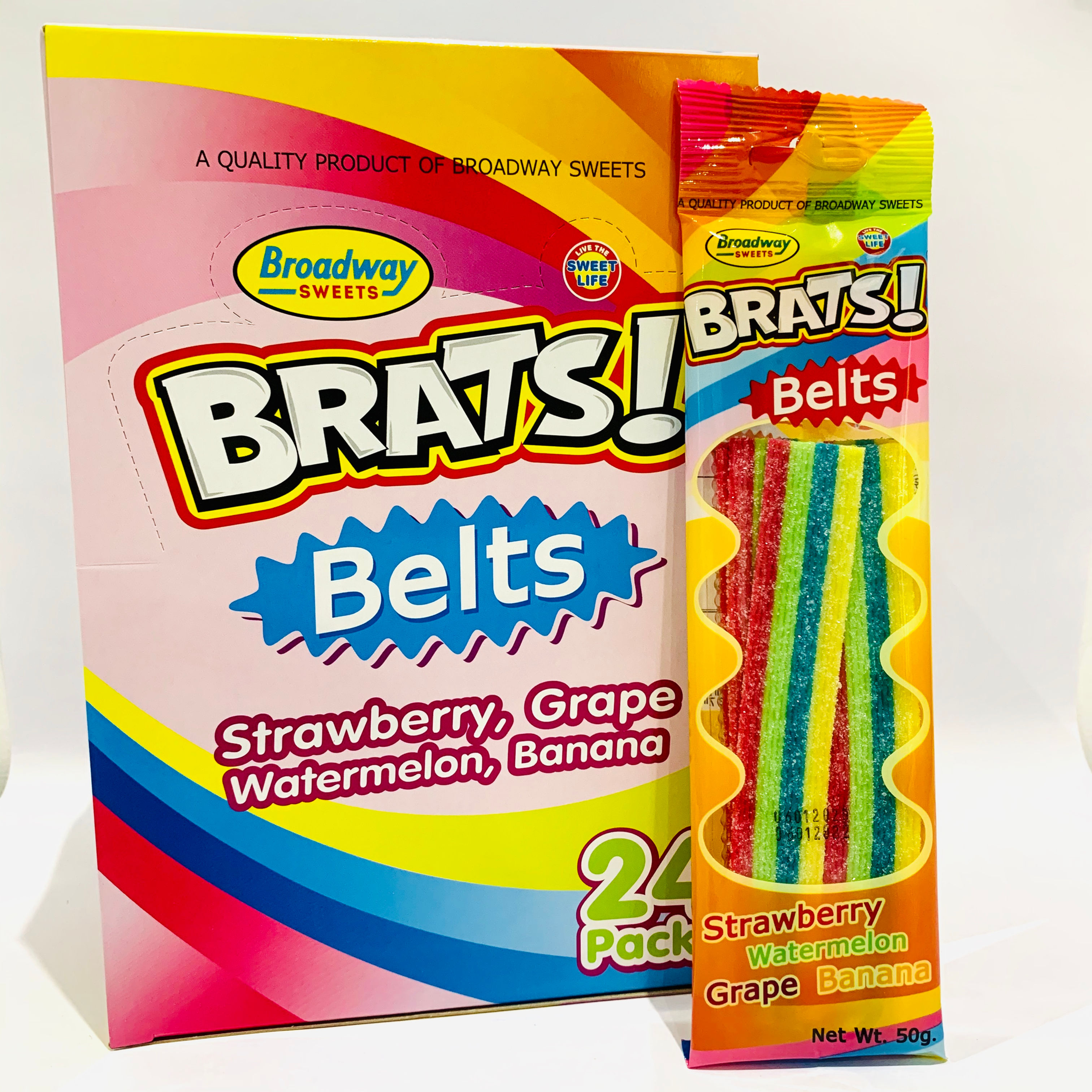 Box of 24 Brats Belts Sweet