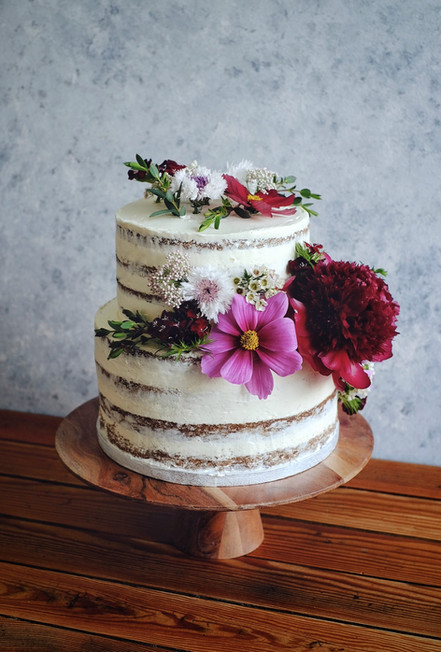 Peony wedding cake