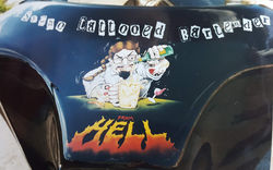 4 Tattood Bartender Motorcycle frontr