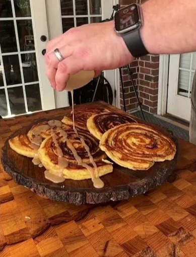 Pumpkin Cinnamon Rolls on Blackstone