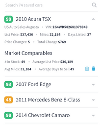VIN-Factor saved vehicles. VINFactor saved cars.