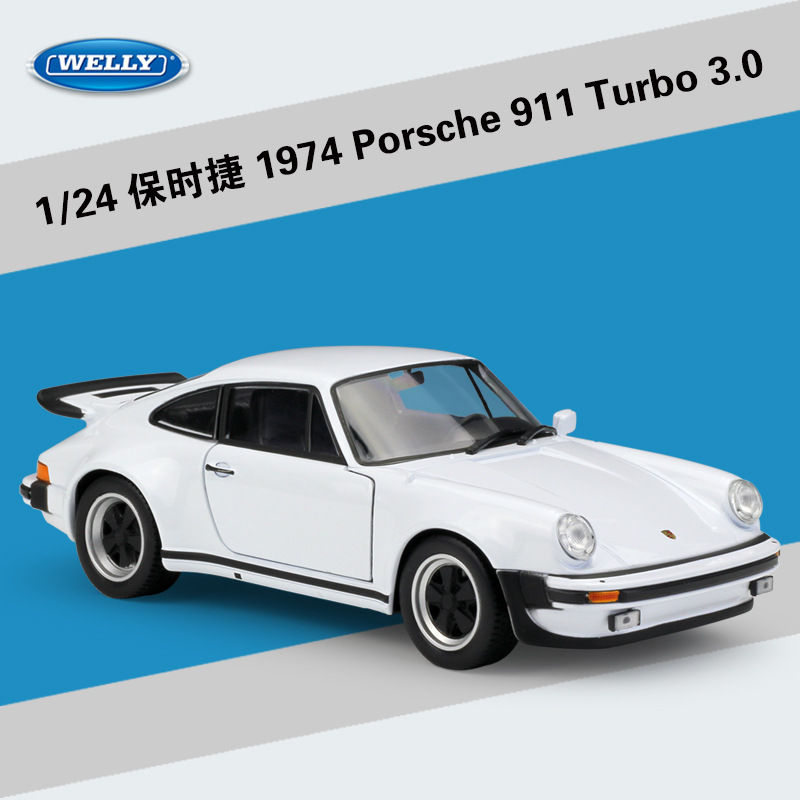 Welly 1974 Porsche 911 TURBO Ağ 1:24 miqyaslı Model Avtomobil