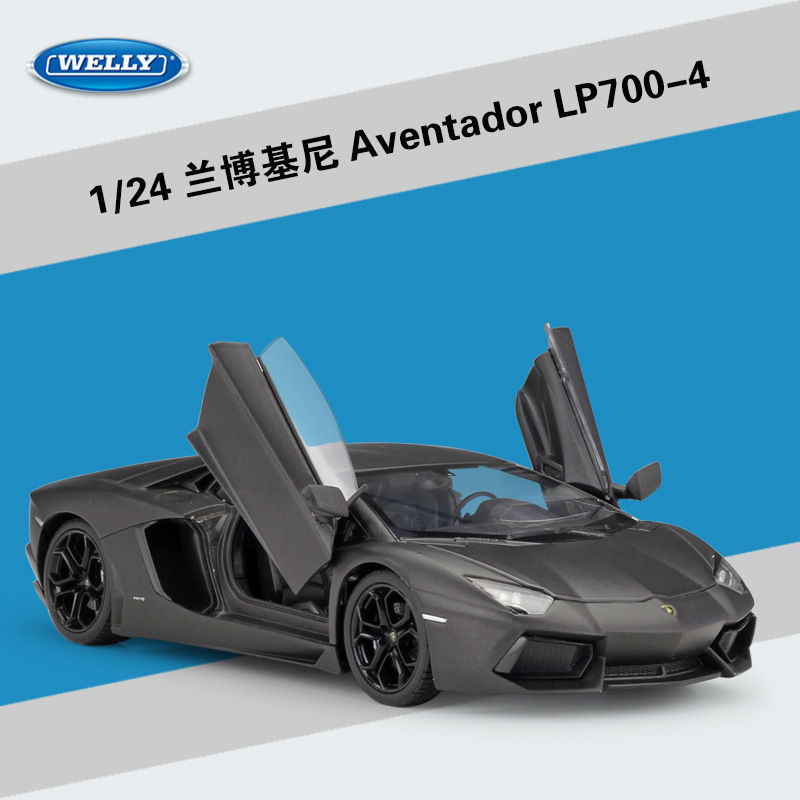 Welly Lamborghini Aventador LP700-4 Matte Black 1:24 miqyaslı Model Avtomobil