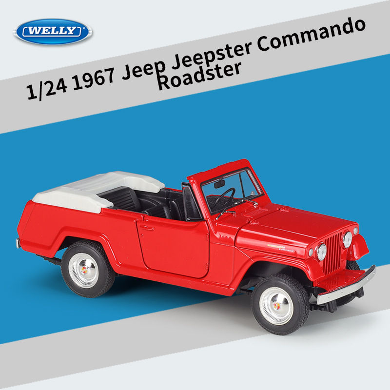 Welly 1967 Jeep Jeepster Commando Convertible Red 1:24 Model Car