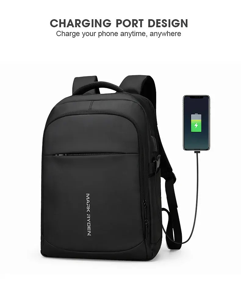 Küçük resim: Mark Ryden MR9191 USB Şarj Portlu 15.6" Laptop Sırt Çantası (3 Bölmeli Model)