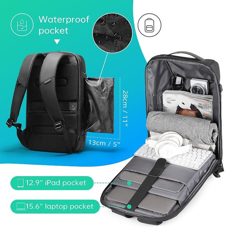 Küçük resim: Mark Ryden MR-9116 15.6" Laptop Sırt Çantası-Kilit ve USB Şarj Portlu