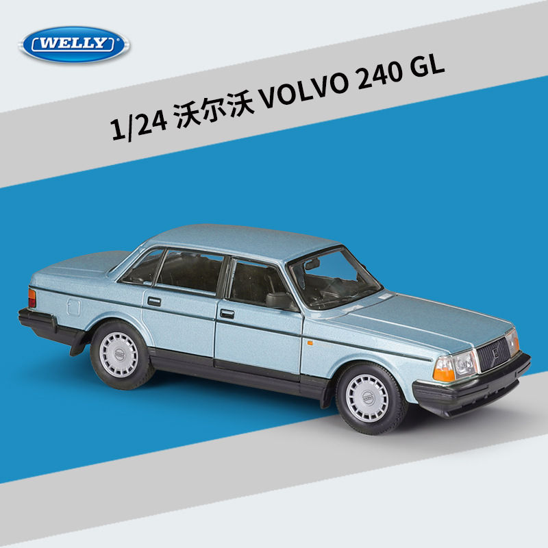 Welly 1:24 Volvo 240GL Açıq Mavi 1:24 Model Avtomobil