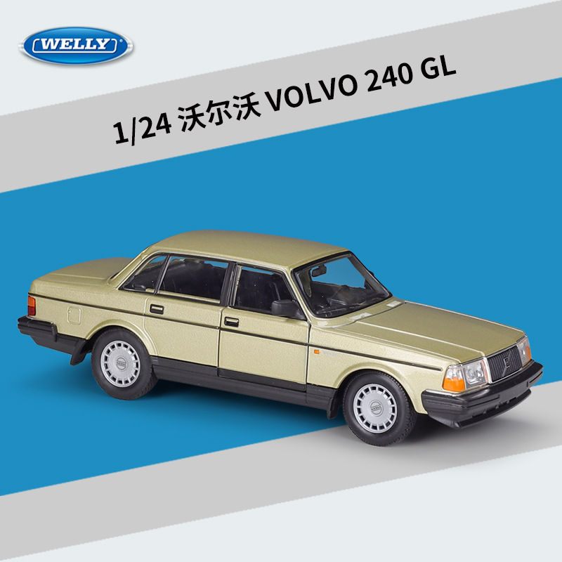 Welly 1:24 Volvo 240GL Gold 1:24 miqyaslı Model Avtomobil