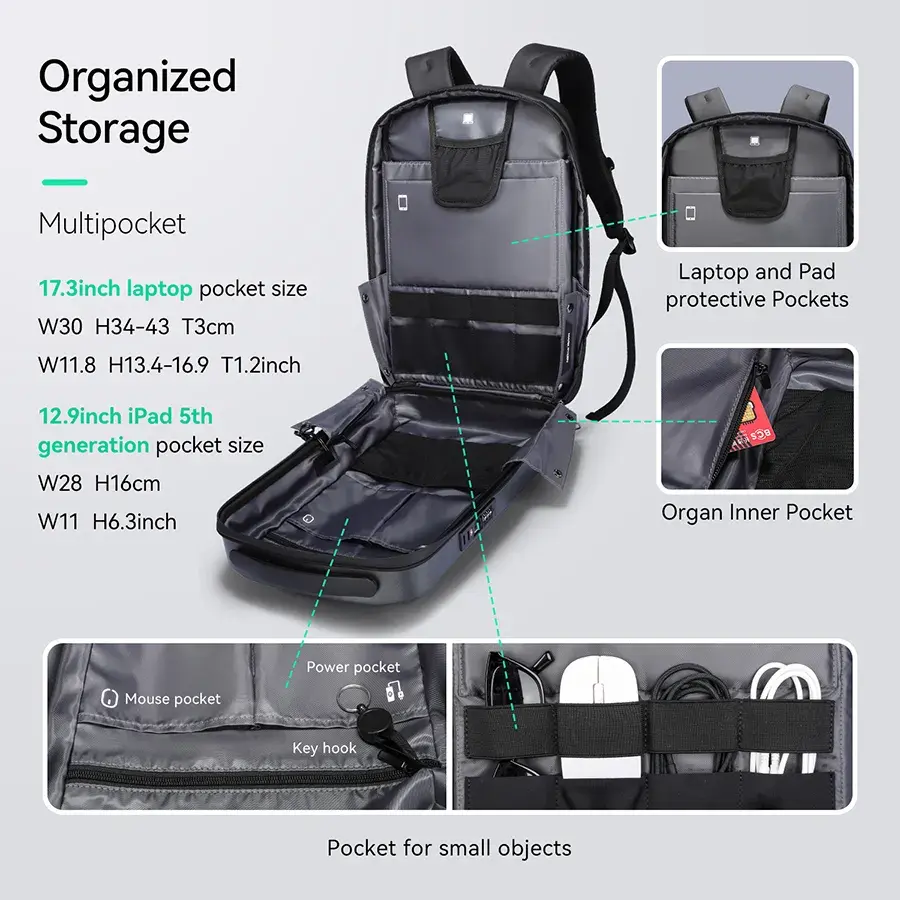 Thumbnail: Mark Ryden F-Concept Series MR-8918 Pro Hard-Shell 17.3" Noutbuk Bel Çantası