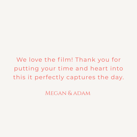 Happy couple testimonial thanking their Norfolk wedding videographer for capturing beautiful memories.