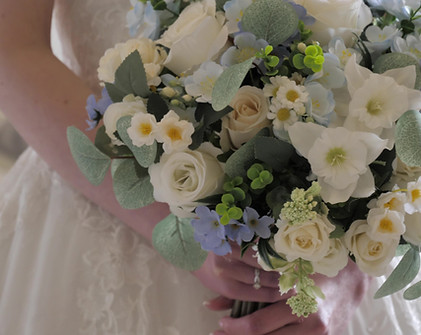 bride bouquet in wedding film