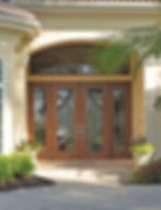 Close-up view of impact-resistant door frame and glass with storm protection features