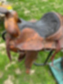 kids leather saddle side