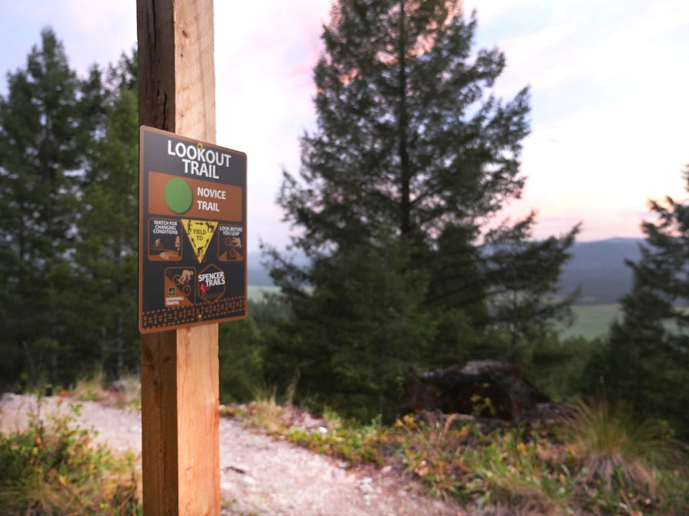 mountain biking trail sign