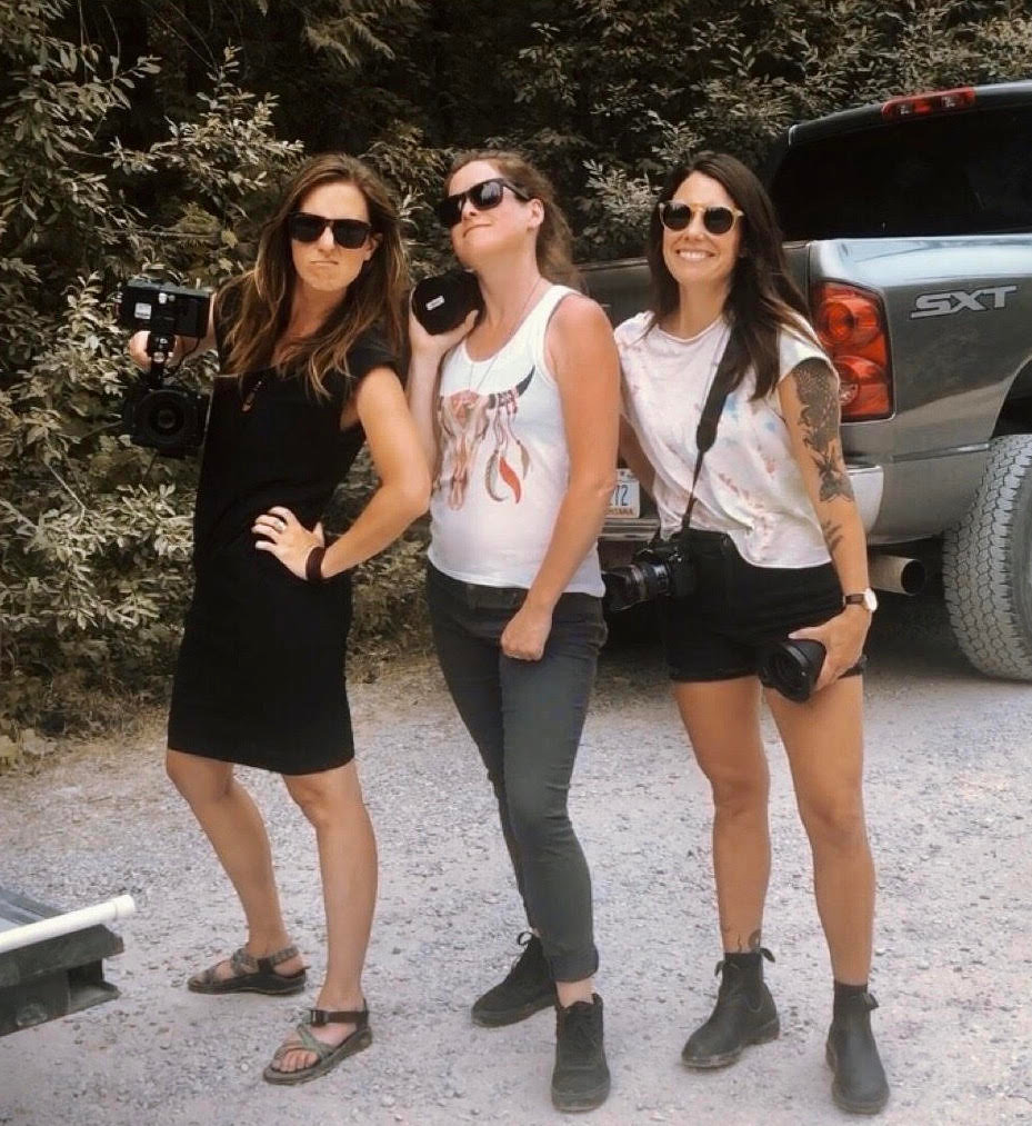 Group of women on a video production with camera equipment