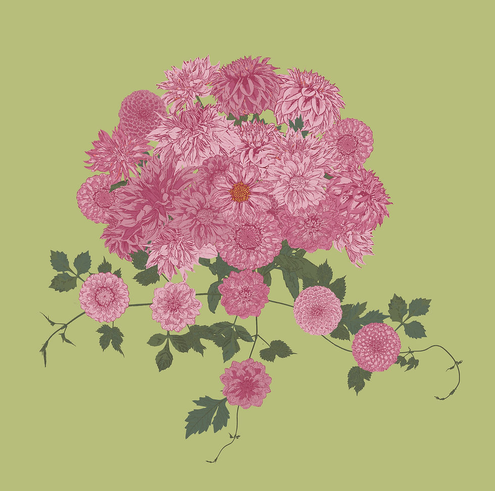 Fern Cottage Art Dahlia Reverie Collection Placement print Sunlit Garden.jpg